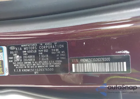 2018 Kia Sedona Sx from USA, damaged, VIN KNDMC5C10J6376500